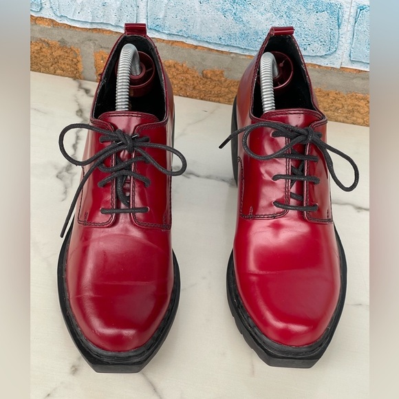 Opening Ceremony Grunge Oxfords red- burgundy shoes size 39/8 - Picture 2 of 9